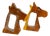Pair Vintage Western Folk Art Wooden Horse Head Coin Banks For Sale