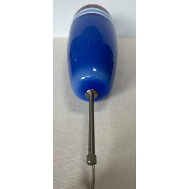 Mid 20th Century Murano Glass Sigaro Blue Pendant Design by Massimo Vignelli by Venini 1956 For Sale In Atlanta - Image 6 of 10