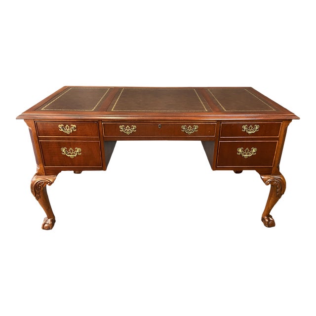 Hekman Solid Mahogany Leather Top Executive Desk Chairish