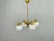 Adjustable Art Deco Brass Chandelier with Milk Glass, 1930s For Sale - Image 4 of 16
