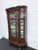 Traditional Late 1800s Large Tall Tiger Oak Leaded Stain Glass Curio Cabinet Cupboard 6573 For Sale - Image 3 of 18