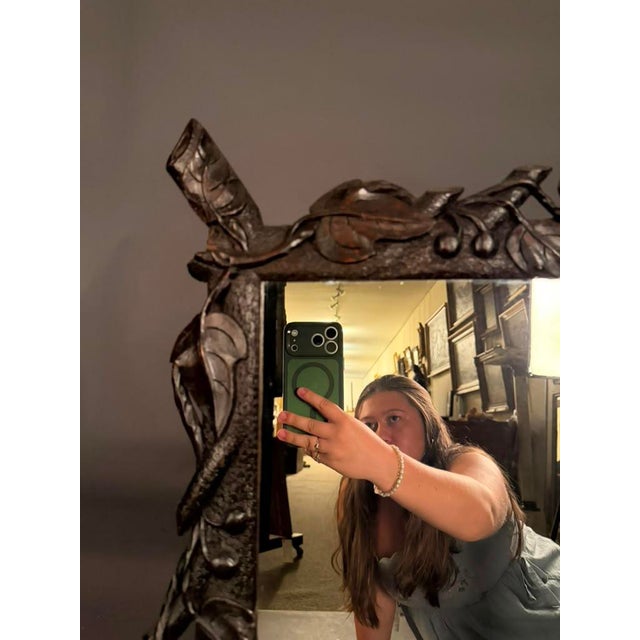Carved European Faux Bois Mirror With Cherry Motif, Circa 1900 For Sale - Image 13 of 13