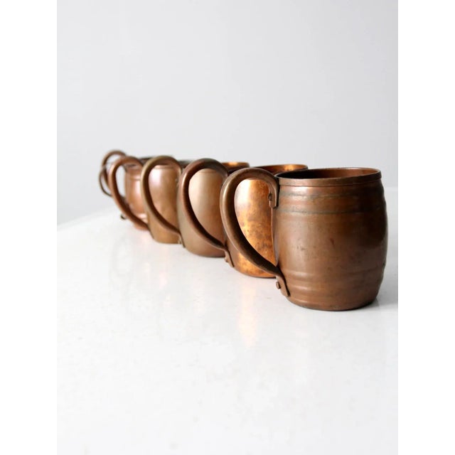 Vintage Copper Mugs - Set of 6 For Sale - Image 6 of 11