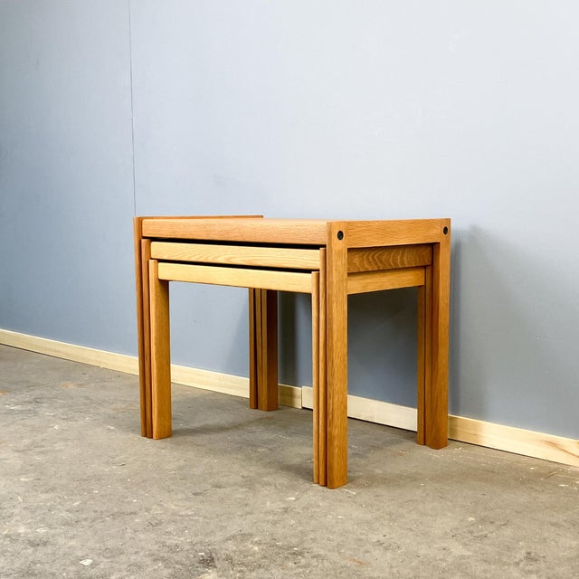 Mid-Century Oak Nesting Tables by Christian Jensen, 1960s, Set of 3 For Sale - Image 12 of 12