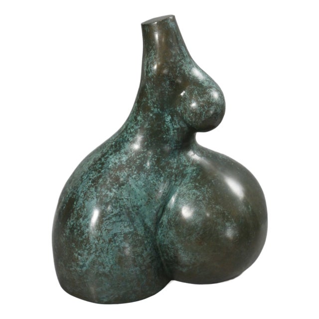 Large Patinated Abstract Anthropomorphic Sculpture, 1970s, Bronze For Sale