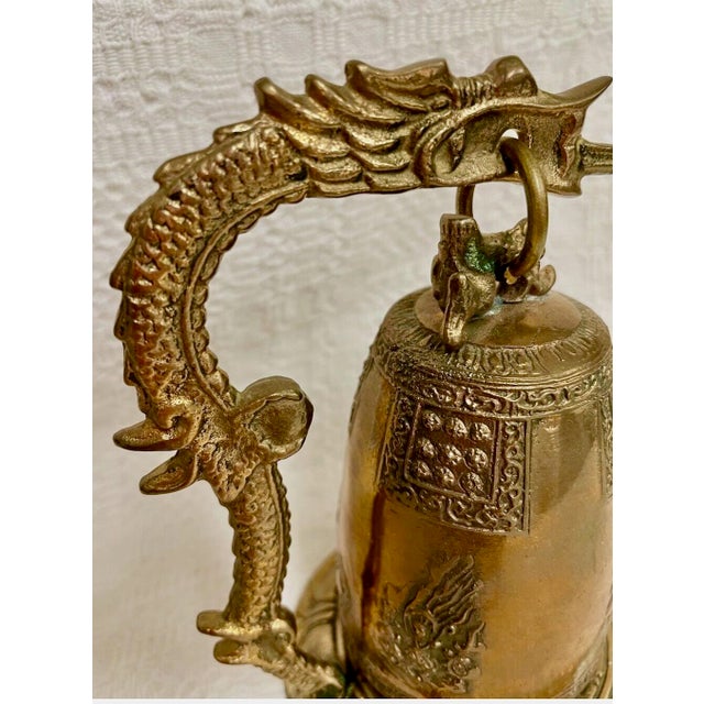 Vintage Chinese Brass Dragon Hanging Bell | Chairish