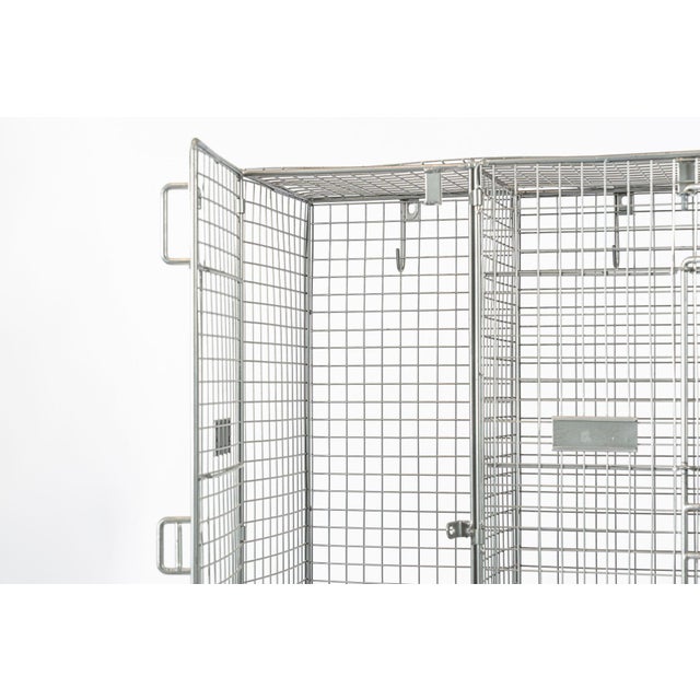 Pair British Industrial Metal Wire Mesh Locker Sets, Made in the Uk For Sale In Detroit - Image 6 of 12