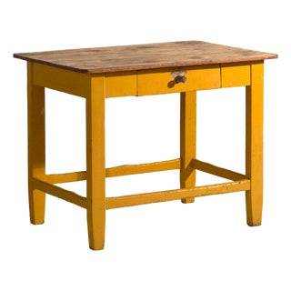 Vintage Painted Kitchen Table in Pine Wood, Central Europe, 1920 For Sale
