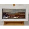 Impasto Oil Painting of Melting Snow on English Moor Landscape by British Artist. Original on Canvas. Art measures 20 x 8...