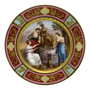 Austrian Royal Vienna Angelica Kauffman Porcelain Hand Painted Cabinet Plate 19c