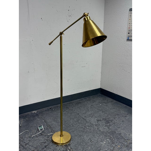 Serena & Lily Serena & Lily Claremont Brass Floor Lamp For Sale - Image 4 of 12