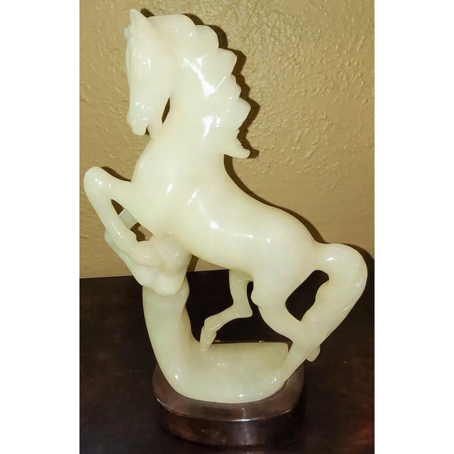1960s Matching Pair of Handcarved Italian Alabaster Horses For Sale - Image 5 of 13