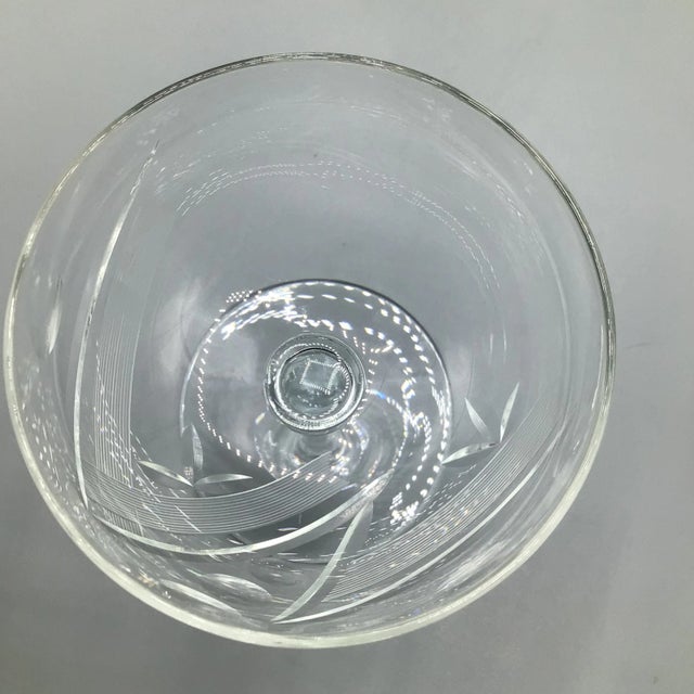Cut Crystal European Abstract Line and Bubble Stemware-Set of 39 For Sale - Image 10 of 13