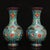 Traditional Late 19th Century Pair of Turquoise Cloisonné Enamel Lotus Vases For Sale - Image 3 of 9