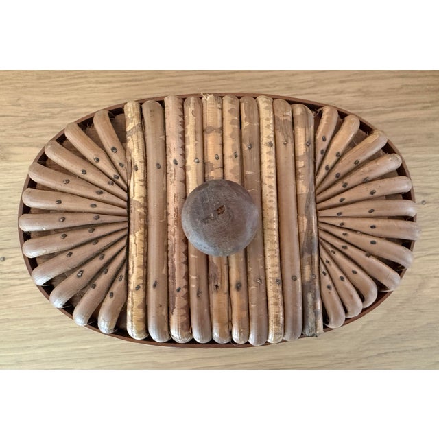 Beige Mid Century French Rattan Box For Sale - Image 8 of 8