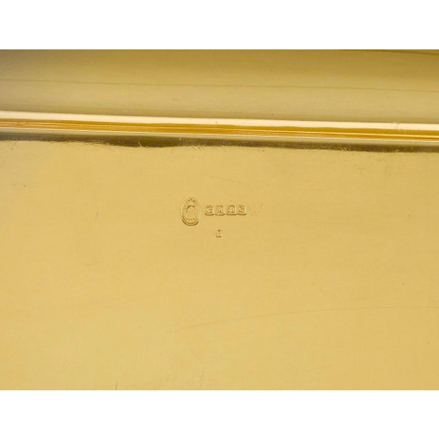 Metal Very Large Gilt English Silver Plate Serving Tray in the Georgian Style For Sale - Image 7 of 12