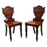 Pair of Early 19th Century English Regency Mahogany Hall Chairs For Sale - Image 4 of 12