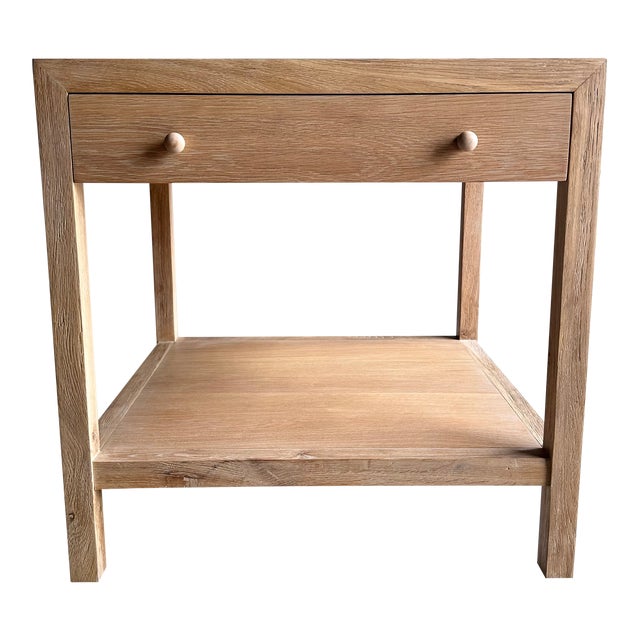 Harper White Oak Nightstands With Single Drawer and Shelf in a Natural Finish For Sale