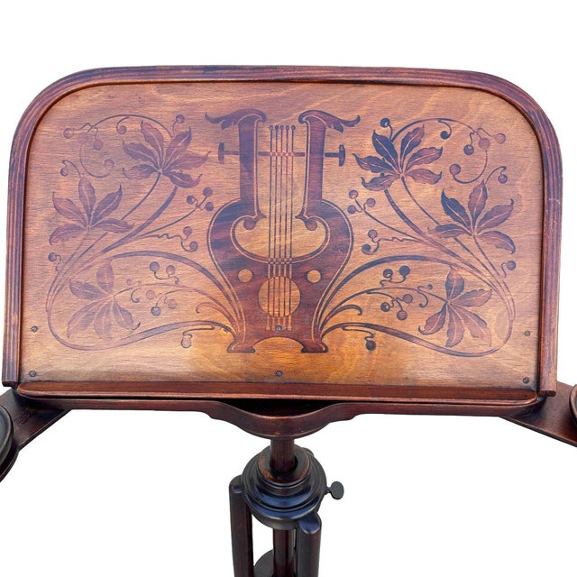 Wood Vienna Secession Bentwood Harp Motif Sheet Music Stand by Thonet No. 11852 For Sale - Image 7 of 7