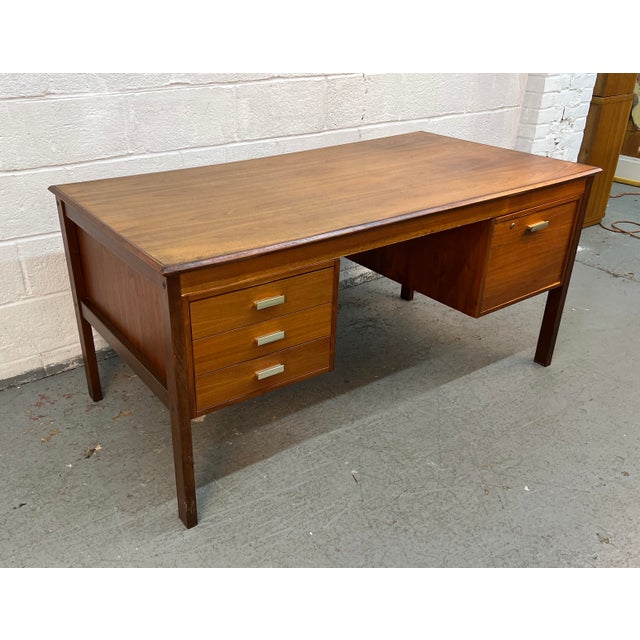 Mid 20th Century Farso Stolefabrik for Maurice Villency Mid Century Danish Teak Desk For Sale In New York - Image 6 of 18
