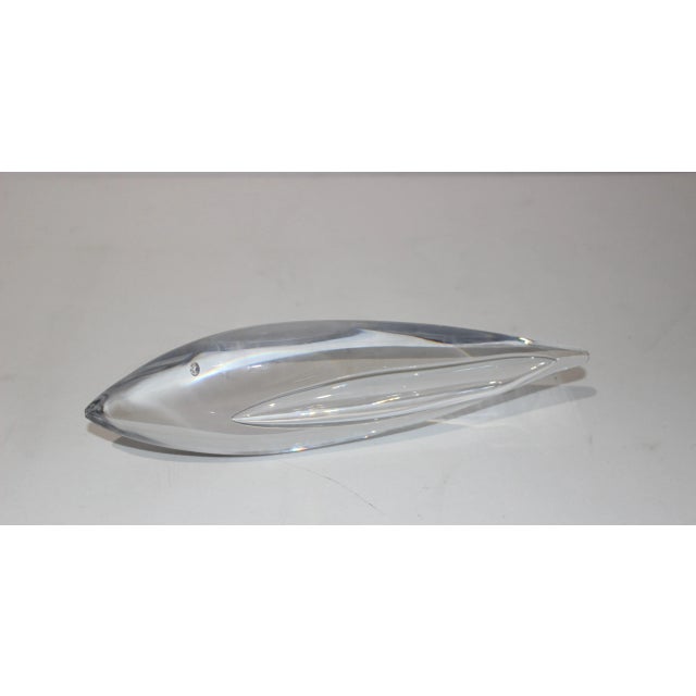 Kosta Boda Mid-Century Modern Kosta Streamlined Glass Fish, Signed, Paperweight or Figurine For Sale - Image 4 of 12
