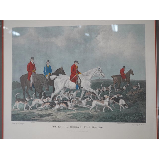 Framed Engraving Print of Stag Hounds Hunt Scene For Sale In Philadelphia - Image 6 of 13