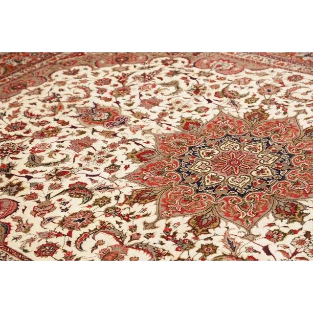 Textile Middle Eastern Hand-Knotted Tabriz Rug For Sale - Image 7 of 11