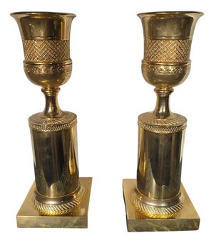 French Gilt Bronze Goblets, 1950s, Set of 2