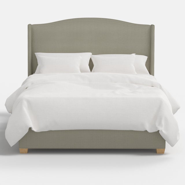 Not Yet Made - Made To Order Stoffer Home x Cloth & Company Julia Wingback Bed in Laurel Mini Gingham, Full/Double For Sale - Image 5 of 7