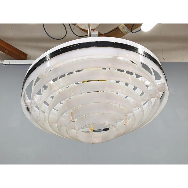 White Czechoslovak Space Age UFO Pendant Lamp, 1960s For Sale - Image 8 of 16