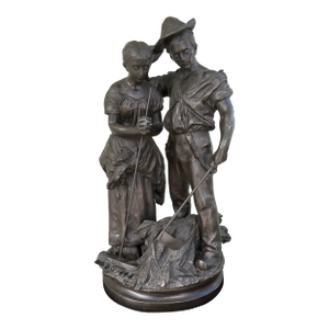 French Figural Sculpture Depicting “The Angelus” by Onnaing, Early 20th Century