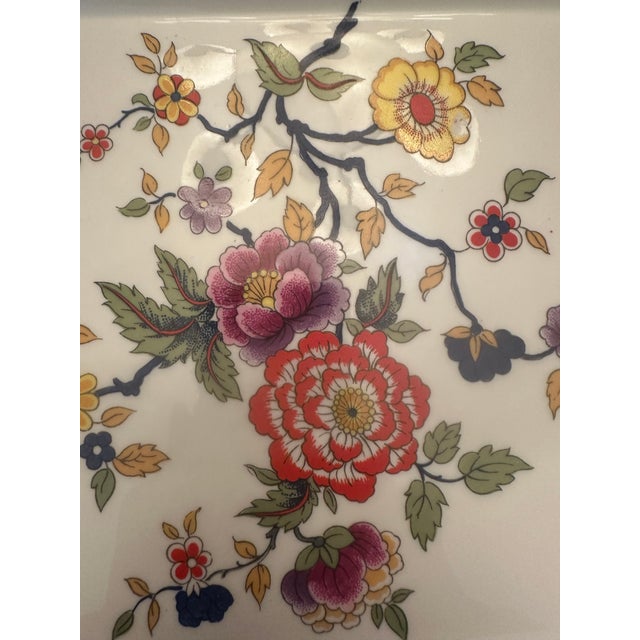 Brick Red Vintage Limoges France Porcelain Hand Painted 10"x 7" Serv Ing Plate Tray For Sale - Image 8 of 12