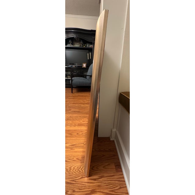 Contemporary Transitional Brushed Silver Finish Solid Large Wall Mirror For Sale - Image 9 of 11