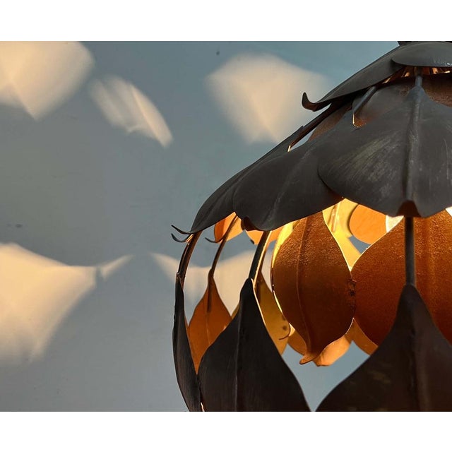 Mid-Century Modern Hollywood Regency Metal Pendant in the style of Hans Kögl, 1960s For Sale - Image 18 of 18