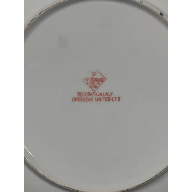 Rose Chinese Art Porcelain Famille Rose Plate With Floral and Court Lady Design For Sale - Image 8 of 8