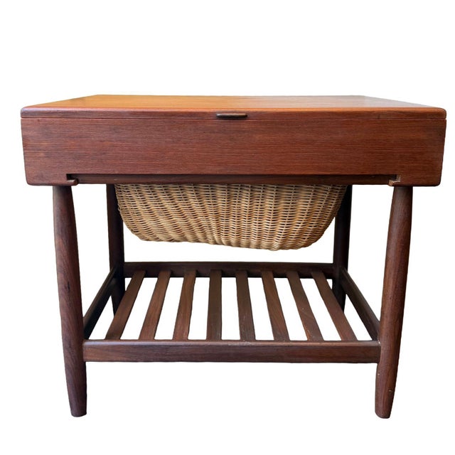 Danish Modern Teak Sewing Table by Ejvind A. Johansson for Vitré, Denmark, 1960s For Sale - Image 6 of 11