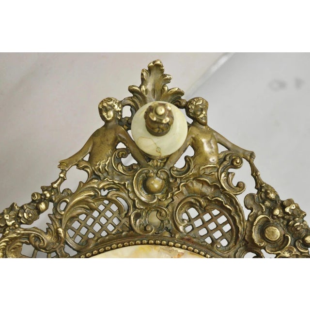 Antique French Victorian Bronze 2 Tier Onyx Stone Plant Stand Accent Side Table For Sale - Image 15 of 15