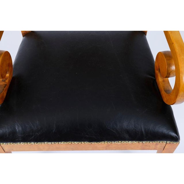 Antique 19th Century Swedish Biedermeier Birchwood Ebonized Armchairs, Set of 2 For Sale - Image 5 of 13