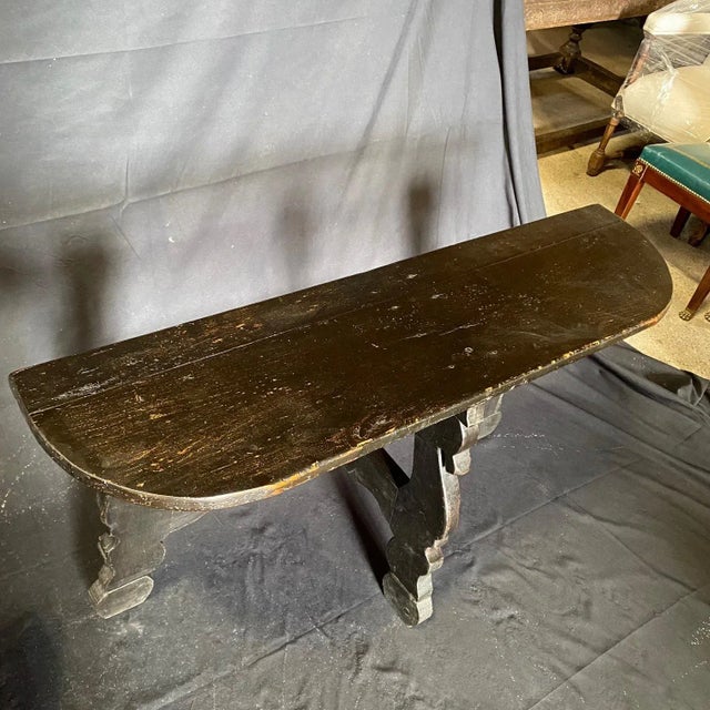 Antique Spanish Ebony Demilune Tables, Consoles or Side Tables -A Pair For Sale - Image 12 of 12