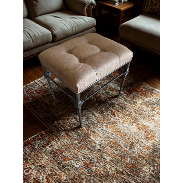 For a one-of-a-kind look, the Bernhardt Greyson Bench combines traditional tailoring with modern industrial elements. An...