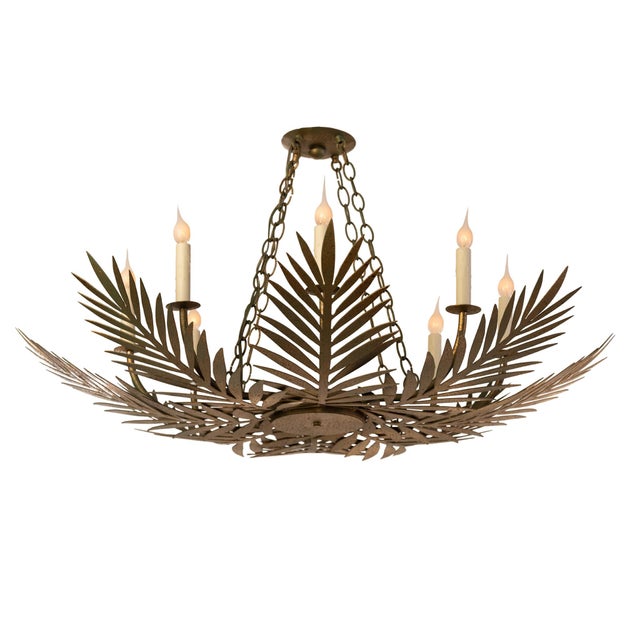 The Naples Chandelier is inspired by vintage Floridian designs with an art deco influence. The individually cut steel palm...