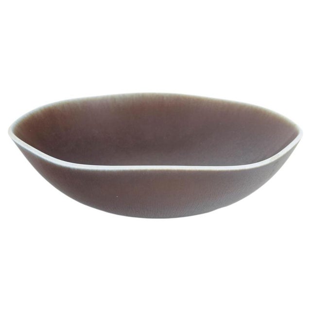 1960s Large Stoneware Bowl in Brown Hares Fur Glaze by Berndt Friberg for Gustavberg Studio, 1964 For Sale - Image 5 of 5