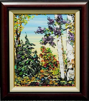 Maya Eventov "Spring's Creations II" Original Acrylic Canvas Hand Signed, Framed