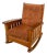 Stickley Upholstered Large Mission Oak Rocking Chair For Sale