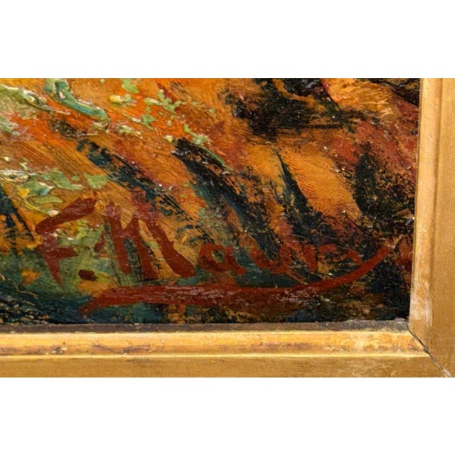 Romantic Ladies in a Lush Garden, Signed European Oil Painting, Belle Époque, 1800s For Sale - Image 13 of 18