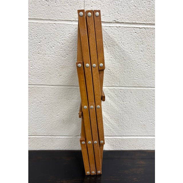 Traditional Vintage Traditional Accordion Expanding Folding 8 Bottle Wood Wine Rack For Sale - Image 3 of 7