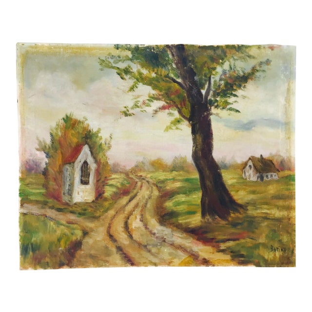 Antique Oil on Canvas Painting For Sale