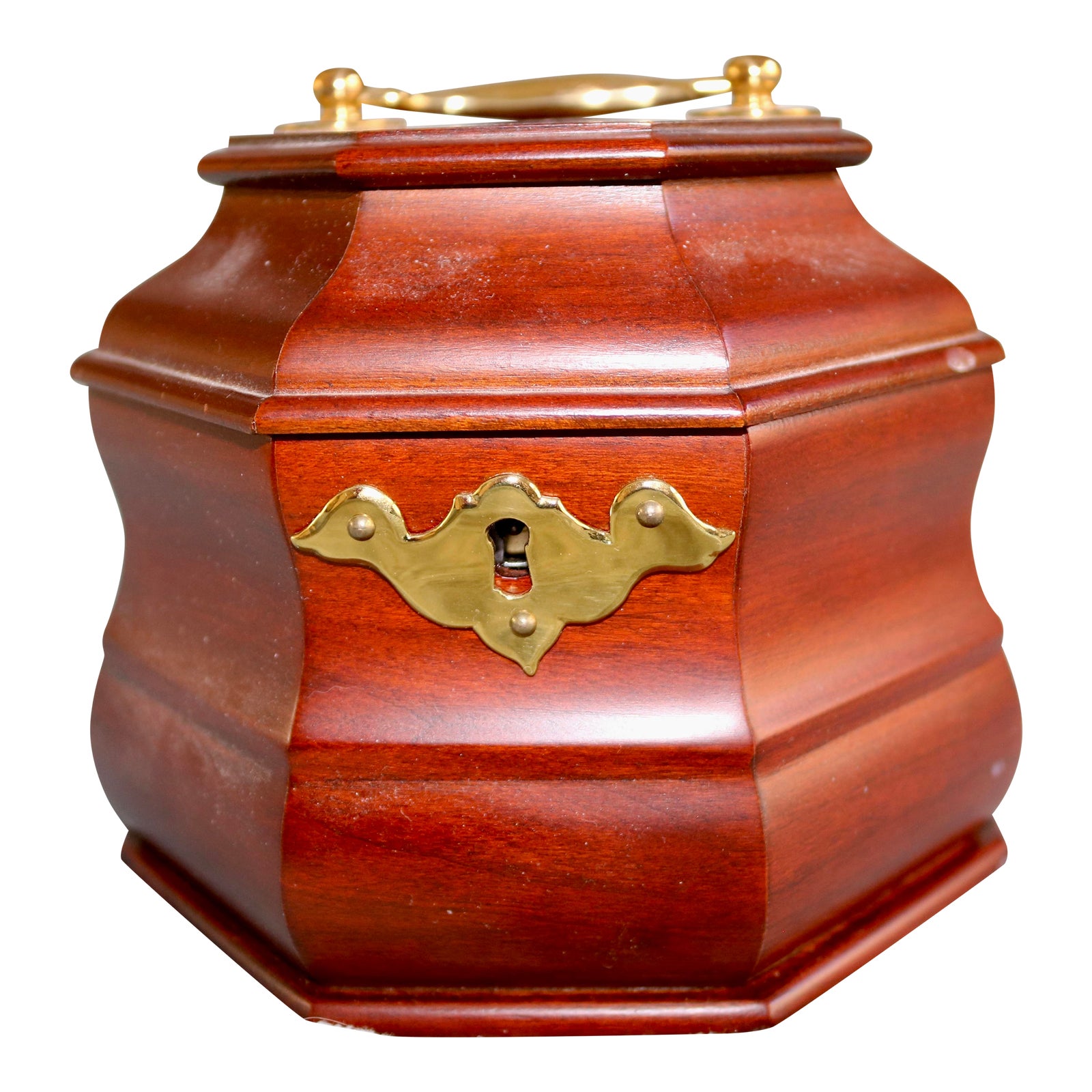 Late 20th Century Williamsburg Virginia Metalcrafters Mahogany Tea