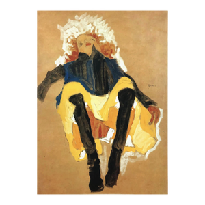 1981 Egon Schiele 5 Erotic Drawings Red Haired Girl With Legs Apart