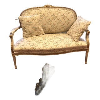 Vintage Louis XVI Style Italian Loveseat Settee For Sale